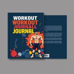 A front and back cover design for a "Workout Journal" or "Fitness Logbook"