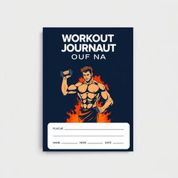 A front and back cover design for a "Workout Journal" in A4 landscape format, suitable for printing