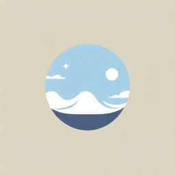 Design a sophisticated news logo entitled 'The Gentle Breeze', incorporating elements of breezy weather and journalism. Use soft, welcoming colors.