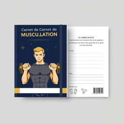 A professional front and back cover design for a "Workout Journal"