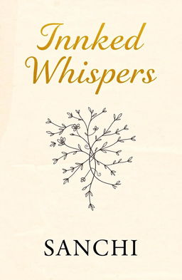 A beautiful image featuring the title 'Inked Whispers' in bold golden calligraphy font