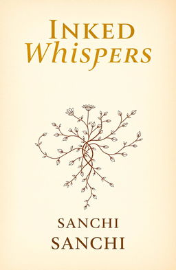 A beautiful image featuring the title 'Inked Whispers' in bold golden calligraphy font