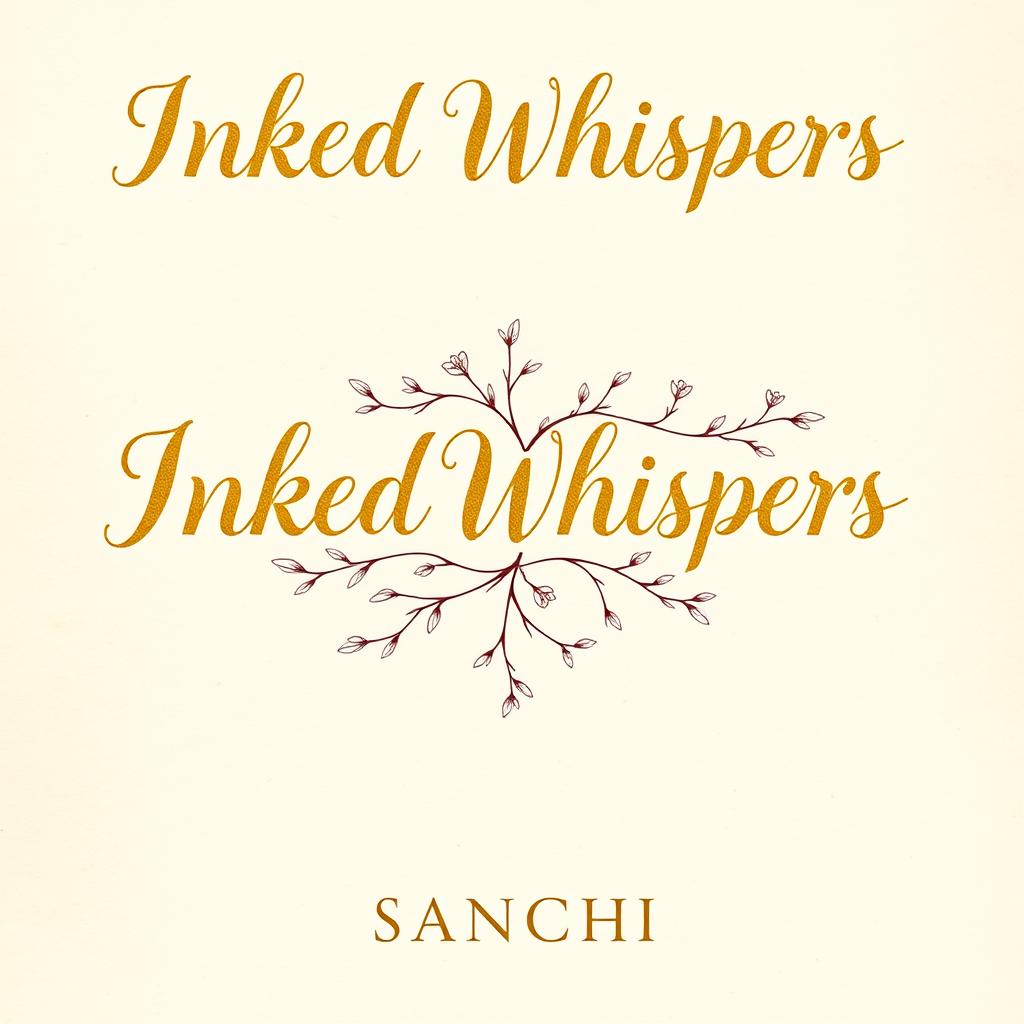 A beautiful image featuring the title 'Inked Whispers' in bold golden calligraphy font