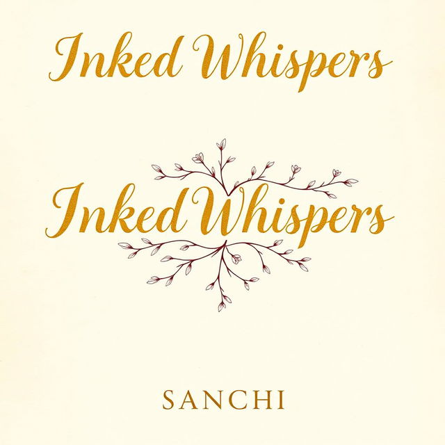 A beautiful image featuring the title 'Inked Whispers' in bold golden calligraphy font