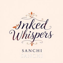 An aesthetically pleasing book cover design featuring the title 'INKED WHISPERS' in beautiful, elegant calligraphy