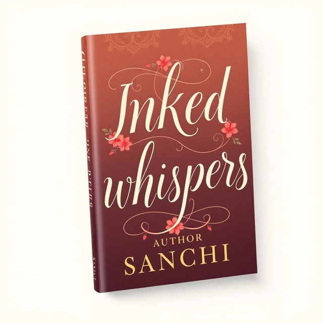 An aesthetically pleasing book cover design featuring the title 'INKED WHISPERS' in beautiful, elegant calligraphy