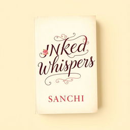 An aesthetically pleasing book cover design featuring the title 'INKED WHISPERS' in beautiful, elegant calligraphy