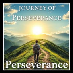 A captivating book cover for 'Journey of Perseverance'