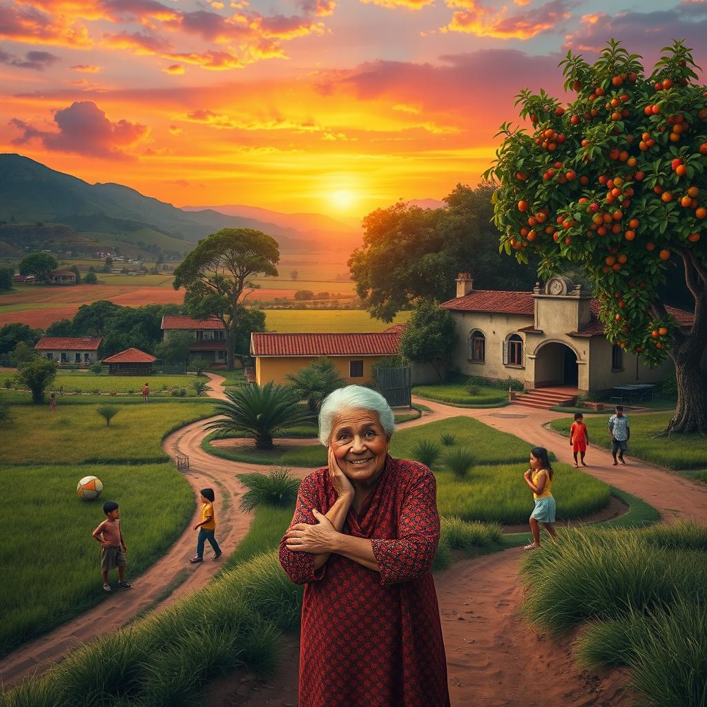 A movie poster design reflecting the identity of a Latin American village, capturing the diverse stories of the community