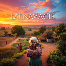 A movie poster design reflecting the identity of a Latin American village, capturing the diverse stories of the community