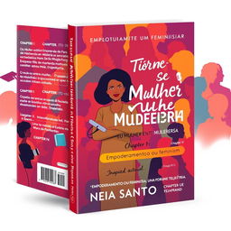 A powerful and inspiring book cover design for 'Torne-se Uma Mulher Empoderada e Pare de Procastinar' by Neia Santos