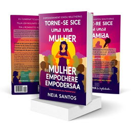 A powerful and inspiring book cover design for 'Torne-se Uma Mulher Empoderada e Pare de Procastinar' by Neia Santos