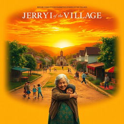 A vibrant movie poster reflecting the identity of a rural community, showcasing the warmth and stories of the village