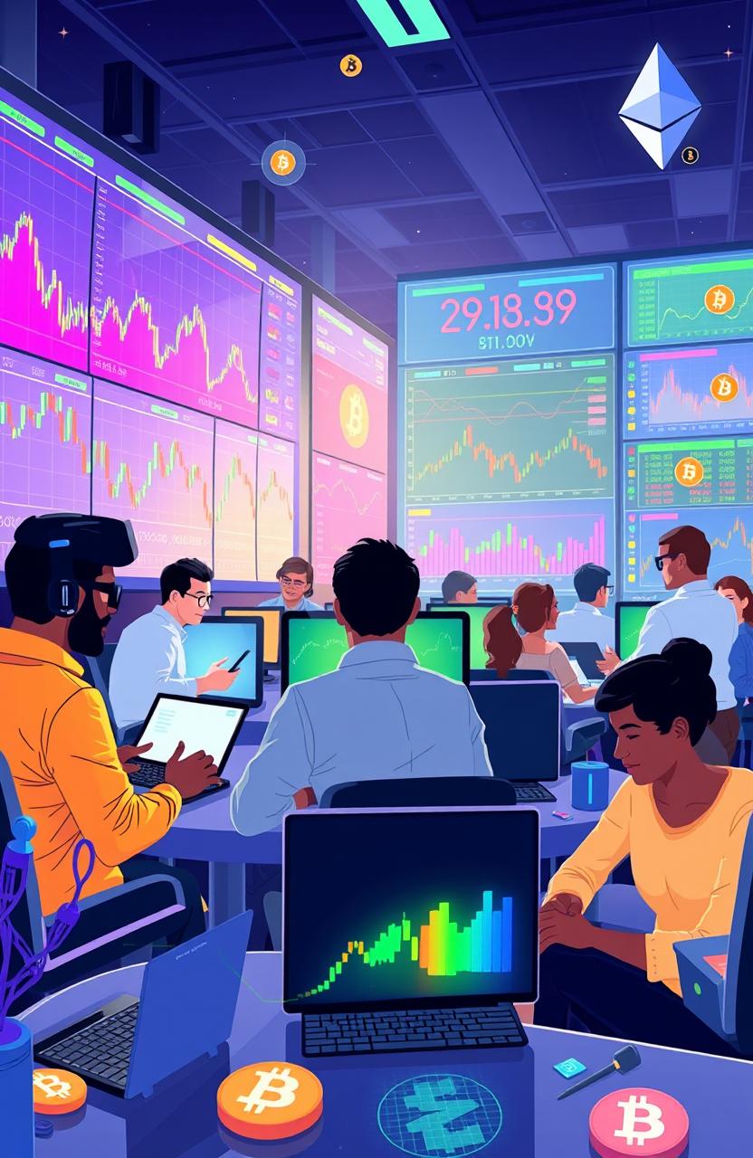 A visually engaging and informative illustration emphasizing the concept of crypto trading