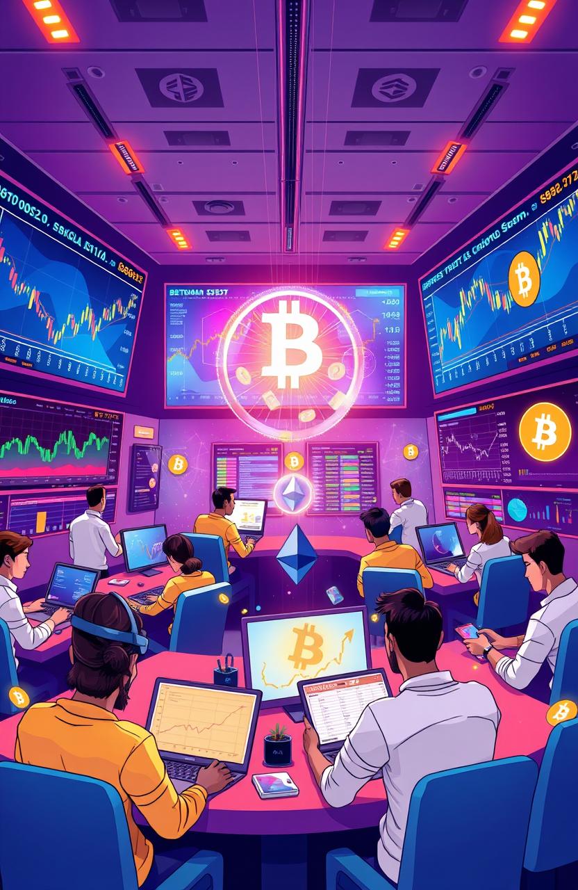 A visually engaging and informative illustration emphasizing the concept of crypto trading