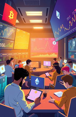 A visually engaging and informative illustration emphasizing the concept of crypto trading