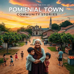 A vibrant movie poster reflecting the identity of a provincial town showcasing community stories