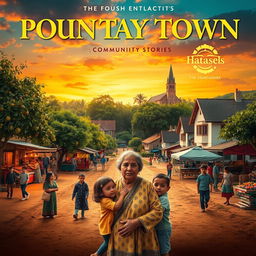 A vibrant movie poster reflecting the identity of a provincial town showcasing community stories