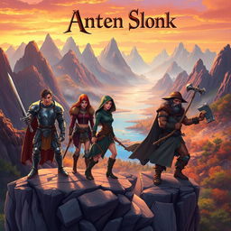 A vibrant fantasy cover illustration featuring a diverse adventurer party ready for an epic quest