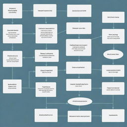 Generate an image of a flowchart, representing a known decision scenario with calculated consequences and probabilities. The flowchart splits into various paths, each marked with different outcomes and their corresponding probabilities.