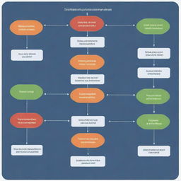 Generate an image of a flowchart, representing a known decision scenario with calculated consequences and probabilities. The flowchart splits into various paths, each marked with different outcomes and their corresponding probabilities.