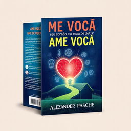 Create an artistic representation of an e-book cover titled 'AME VOCÊ: SEU CORAÇÃO E A CASA DE DEUS' by Alexandre Pasche