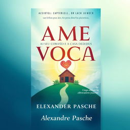 Create an artistic representation of an e-book cover titled 'AME VOCÊ: SEU CORAÇÃO E A CASA DE DEUS' by Alexandre Pasche