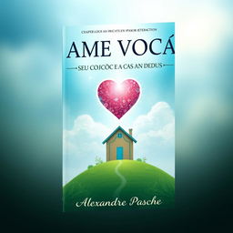 Create an artistic representation of an e-book cover titled 'AME VOCÊ: SEU CORAÇÃO E A CASA DE DEUS' by Alexandre Pasche