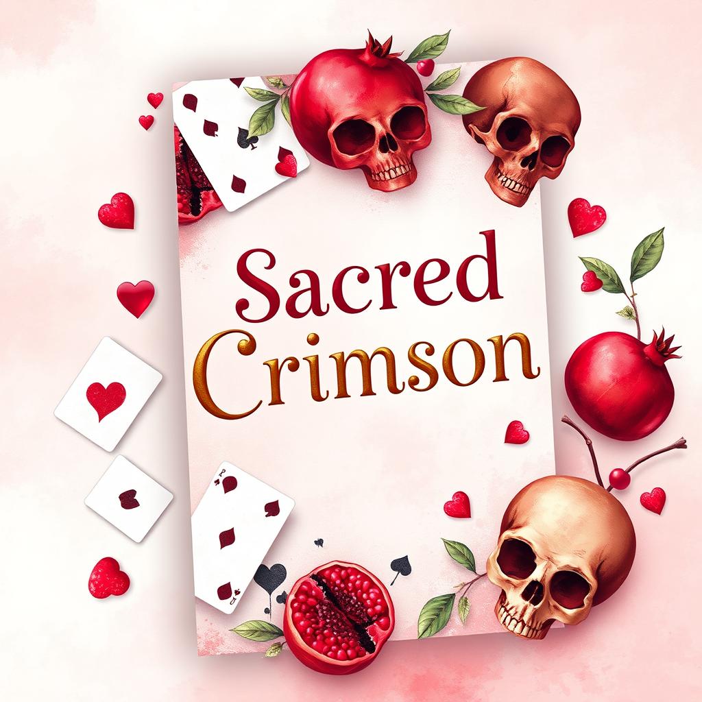 Book cover design for a Young Adult novel titled 'Sacred Crimson'