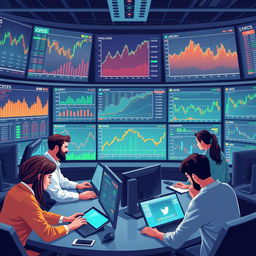 An illustrative representation of CFD (Contract for Difference) trading in a modern trading environment