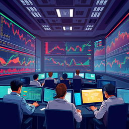 An illustrative representation of CFD (Contract for Difference) trading in a modern trading environment