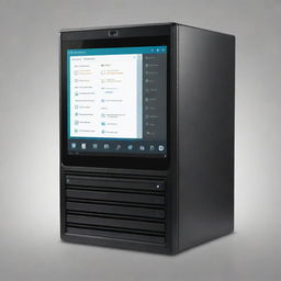 A sleek and modern user interface for a HP computer system featuring detailed icons and easy-to-navigate menus.