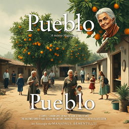 A movie poster based on the book "Pueblo" by Julia Magistratti, depicting a nostalgic return to a village