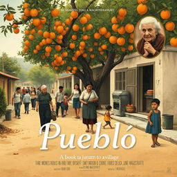 A movie poster based on the book "Pueblo" by Julia Magistratti, depicting a nostalgic return to a village