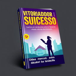 A striking book cover for the title 'Vistoriador de Sucesso', featuring a modern urban backdrop with a silhouette of a person holding a clipboard, inspecting a beautiful property