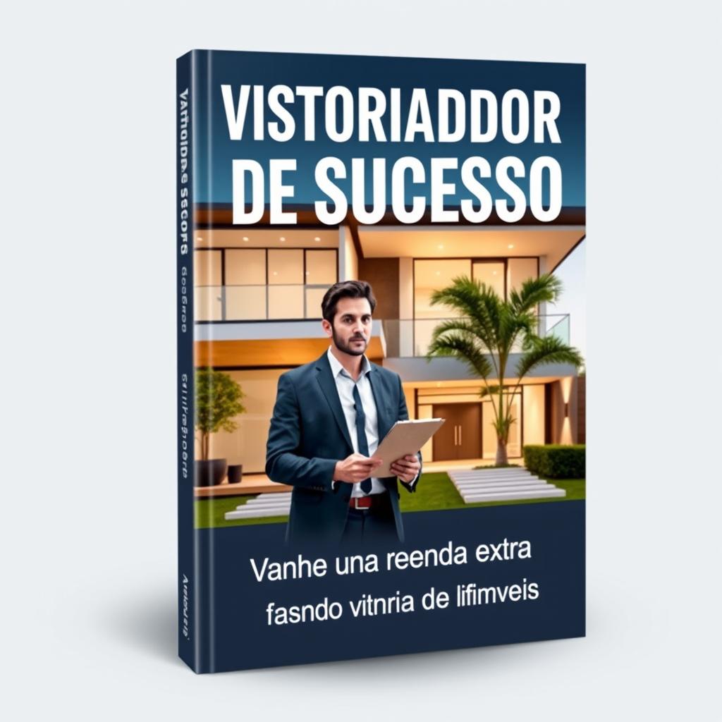 A striking and professional book cover design for a Brazilian Portuguese title 'Vistoriador de Sucesso'