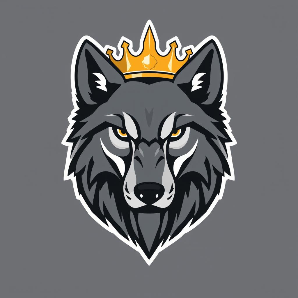 A stylized logo depicting the face of a wolf, featuring bold lines and a modern design