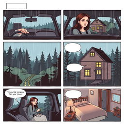 A comic strip featuring 4 panels arranged to fill an entire A4 page, telling the story of Bella in 'Twilight