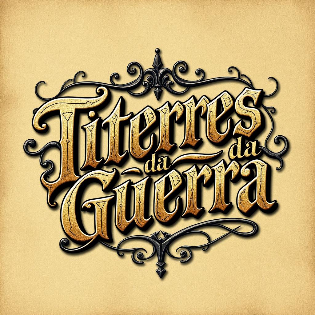 Stylish and artistic lettering of the phrase 'Titeres da Guerra', designed to capture a sense of drama and intensity