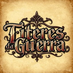 Stylish and artistic lettering of the phrase 'Titeres da Guerra', designed to capture a sense of drama and intensity