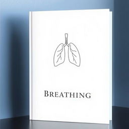 A minimalist book cover design focused on the theme of breathing