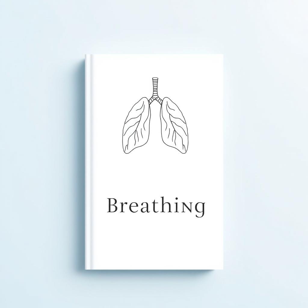 A minimalist book cover design focused on the theme of breathing