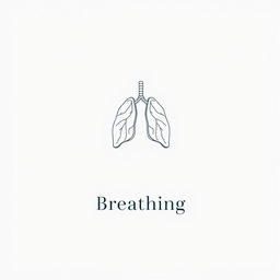 A minimalist book cover design focused on the theme of breathing