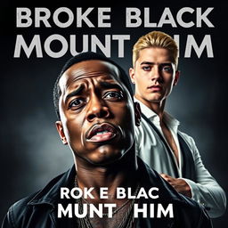 A dramatic movie poster for 'Broke Black Mount Him', featuring rapper P Diddy and pop star Justin Bieber