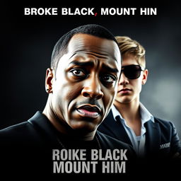 A dramatic movie poster for 'Broke Black Mount Him', featuring rapper P Diddy and pop star Justin Bieber