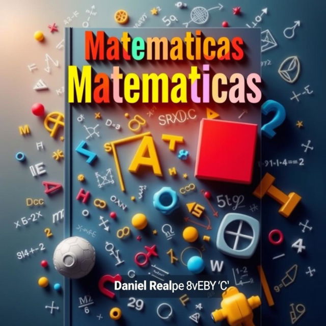 An intriguing book cover design featuring the title 'Matematicas' prominently displayed at the top in bold, colorful typography