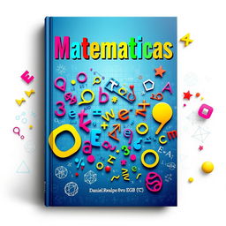 An intriguing book cover design featuring the title 'Matematicas' prominently displayed at the top in bold, colorful typography