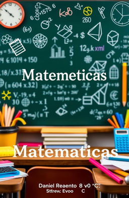 An artistic representation of mathematics, featuring symbolic elements like numbers, equations, geometric shapes, and diagrams