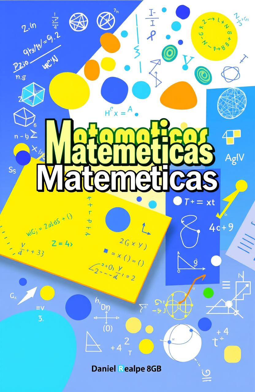 A visually engaging and vibrant cover design for a math book titled 'Matematicas'