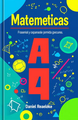 A visually engaging and vibrant cover design for a math book titled 'Matematicas'